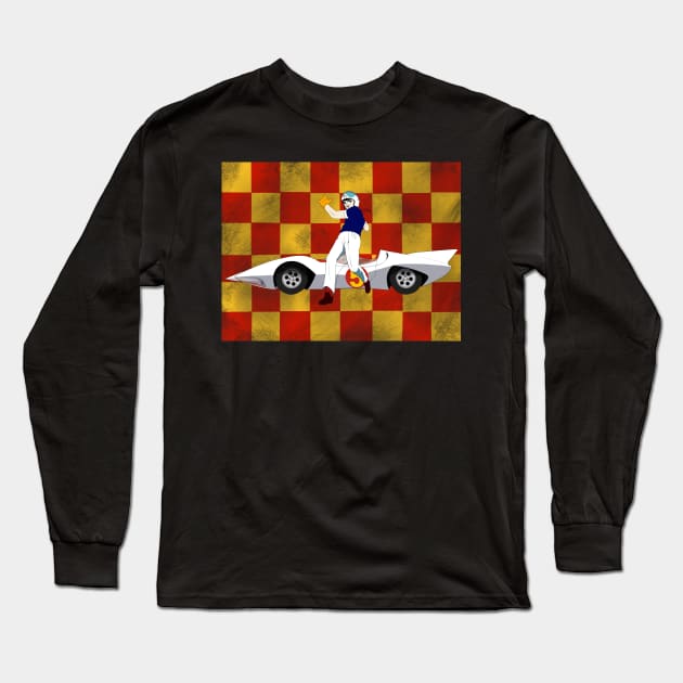 Speed Racer Leap - Distressed Long Sleeve T-Shirt by DistractedGeek